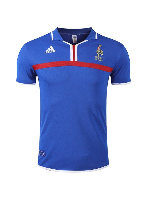 France domicile rétro maillot vintage uniforme de football hommes premiers vêtements de sport football hauts sport chemise 2000